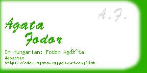 agata fodor business card